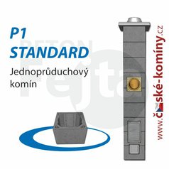 Komínová sestava STANDARD P1, 4 m, 180-90°, 1x čistič