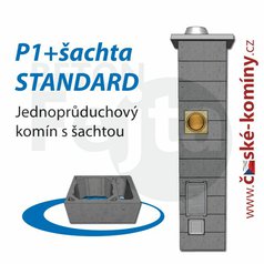 Komínová sestava STANDARD P1+šachta, 4 m, 200-90°, 1x čistič
