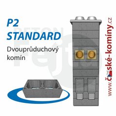 Komínová sestava STANDARD P2, 4 m, 200-90°/180-90°, 2x čistič